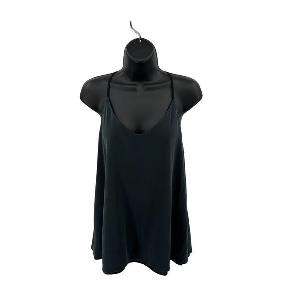Banana Republic Racerback Tank Top WMNS Small Black Scoop Neck Lined Poly Blend - Picture 1 of 9